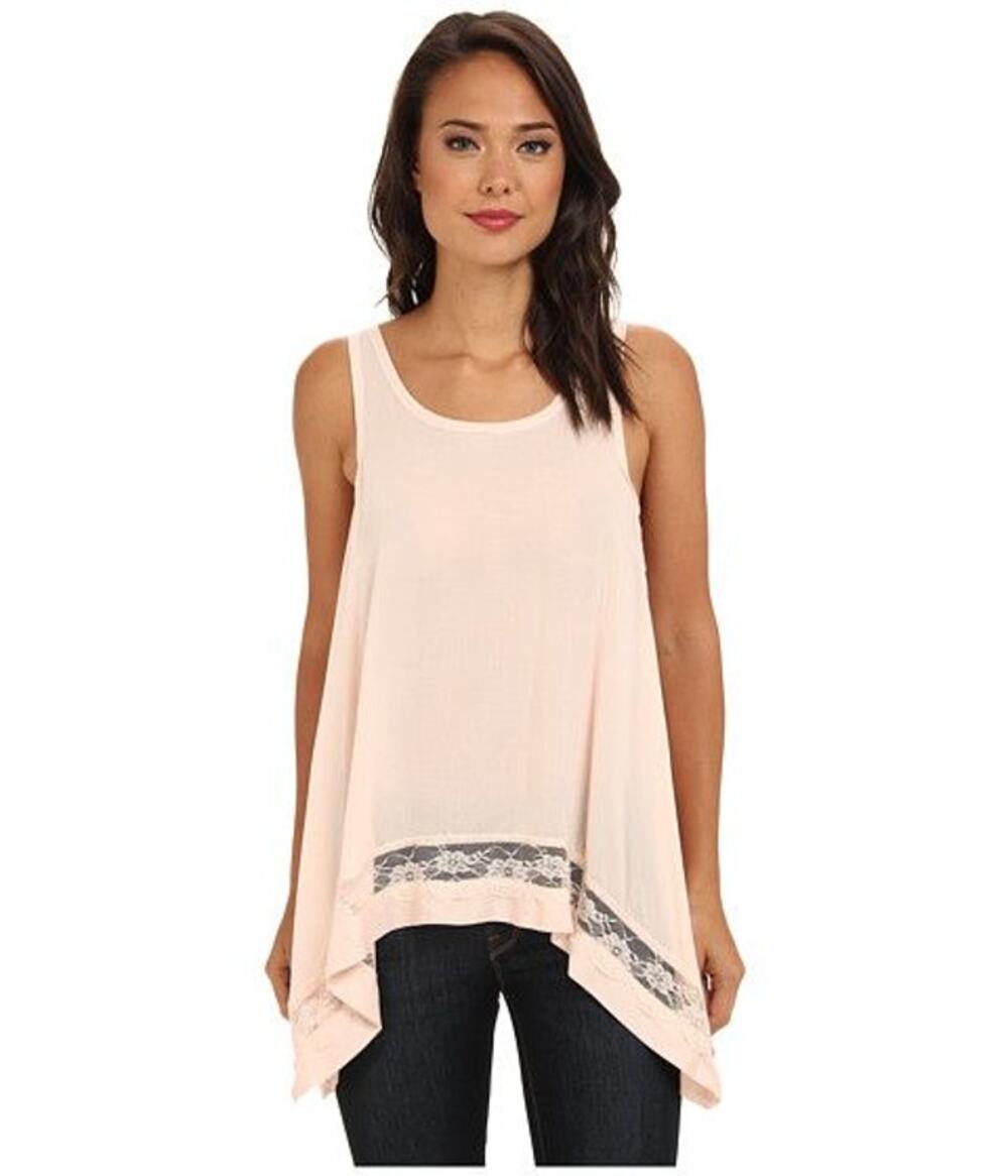 New FREE PEOPLE INTIMATELY Outlined High Low Cami $58 SMALL Shell Pink